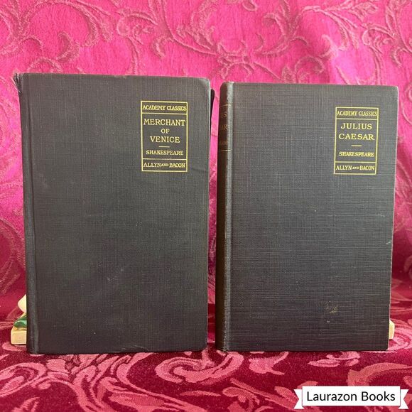 1917/19 Lot of 2 Shakespeare Antique Books, Merchant of Venice & Julius Caesar - Picture 1 of 10